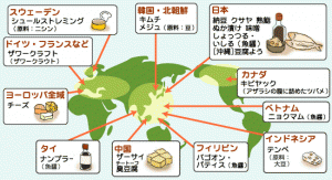 発酵食品　地図